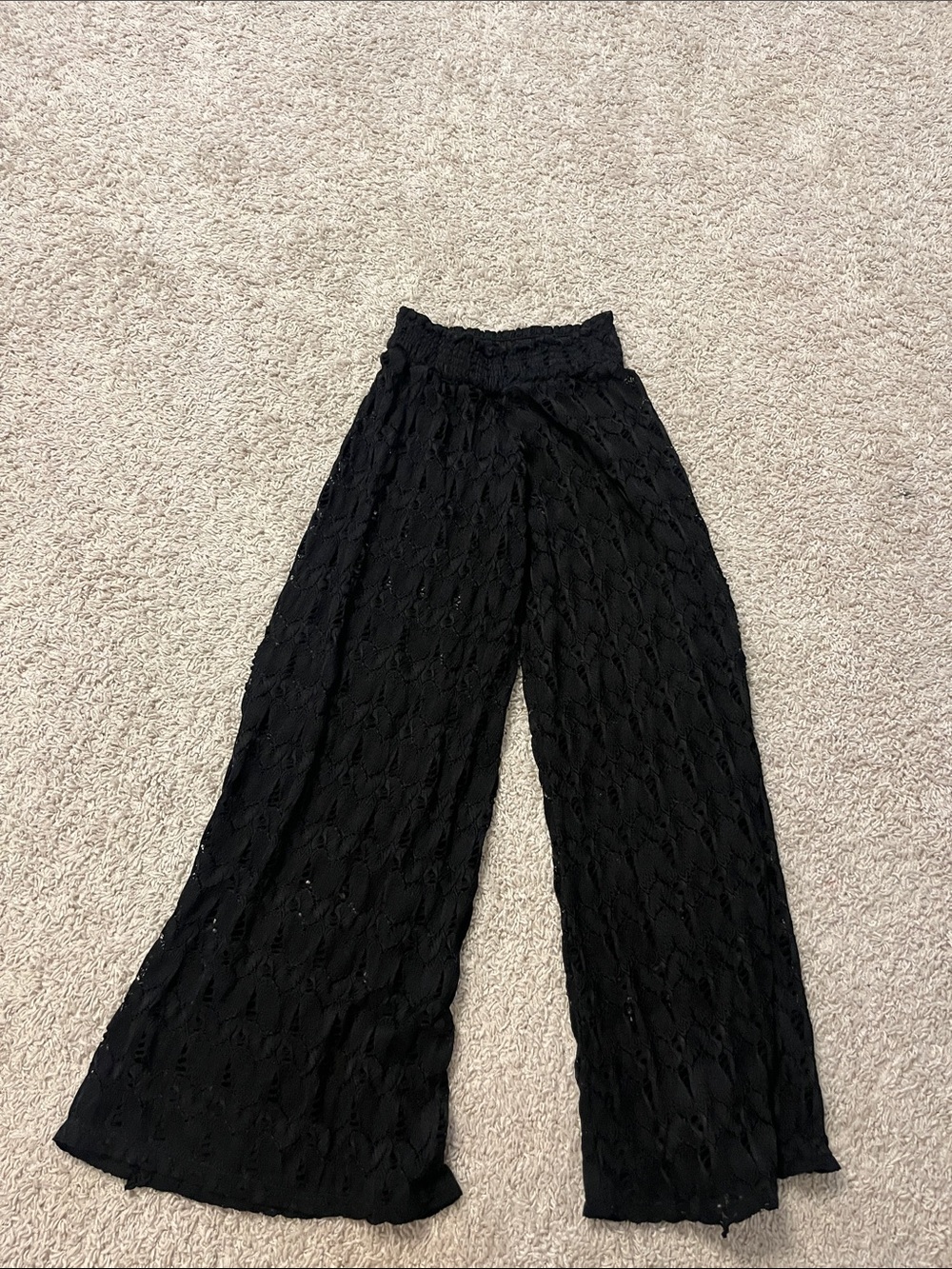 Surf Gypsy Black Lace Wide-Leg Pants